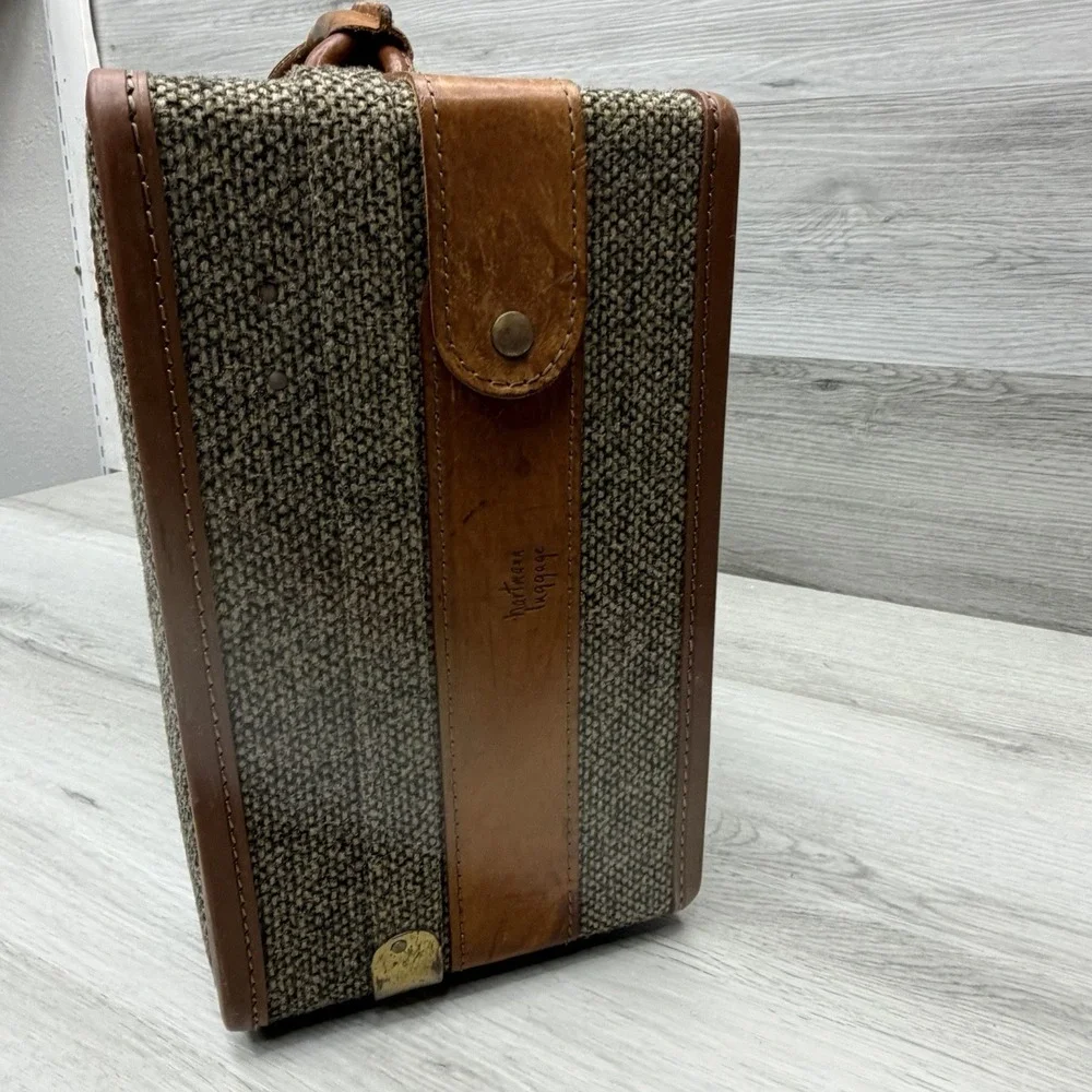 Vintage MCM Hartmann Tweed + Leather 2 Piece Luggage Set 22F005